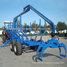 High Quality Zm8006 8tons Log Trailer with Crane for 50-80HP Tractor